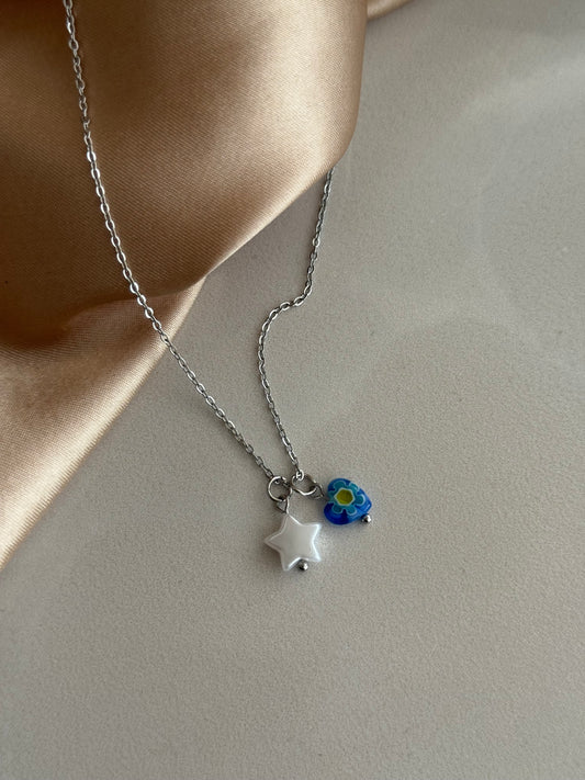 Çelik Kalp Yıldız Kolye