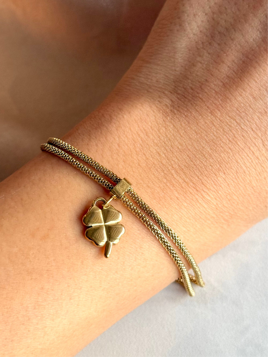 Çelik Yonca Charm Bileklik