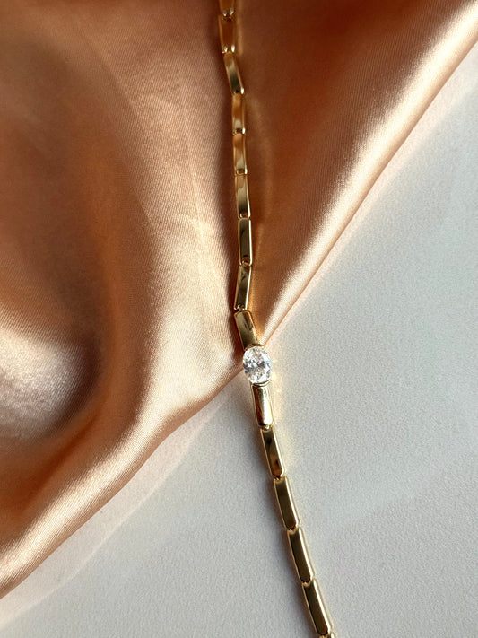 Oval Taşlı Bileklik 14 Ayar Serisi