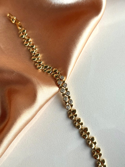 Taşlı Pul Bileklik 14 Ayar Serisi