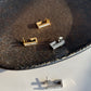 Steel Stone Square Earrings