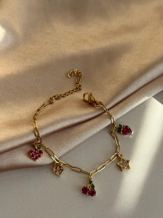 Çilek Kiraz Charm Bileklik