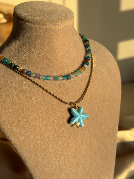 Murano Deniz Yıldızı Kolye