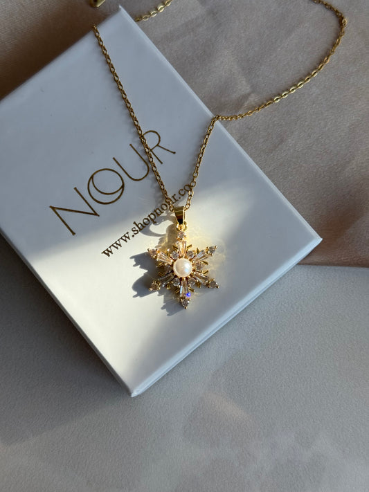 İncili Kar Tanesi Kolye