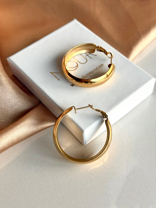 Çelik Kalın Halka Küpe