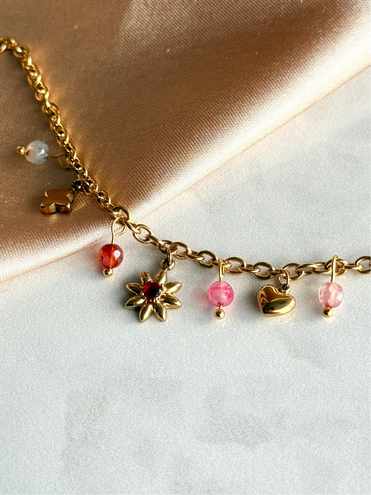 Çelik Güneş Minimal Charm Bileklik