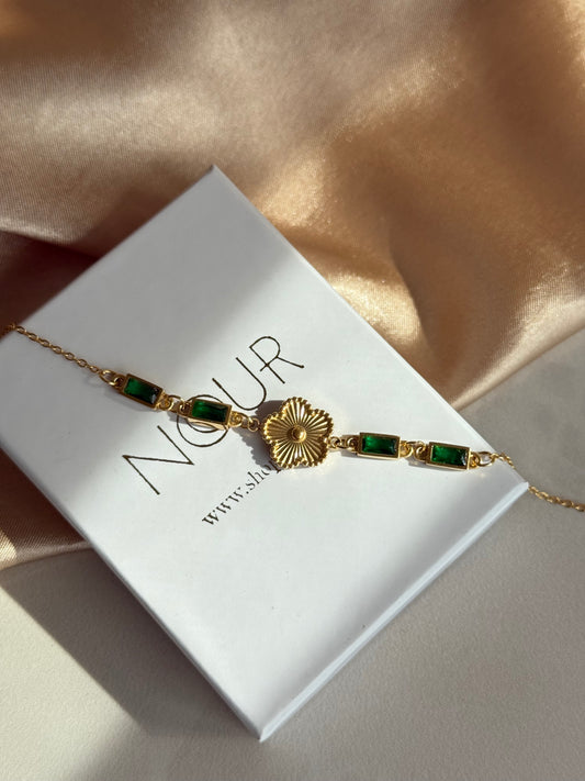 Çelik Yeşil Yonca Bileklik