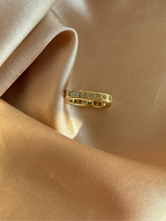 Kare Taşlı Yüzük 14 Ayar Serisi