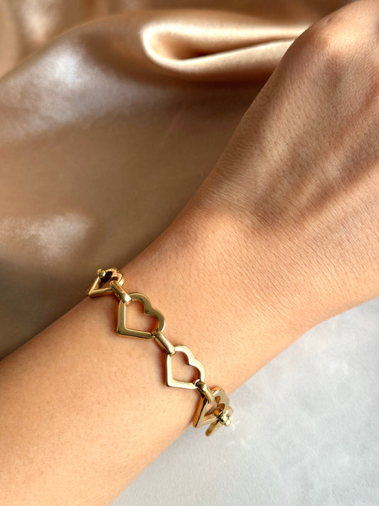 Çelik Kalp Zincir Bileklik