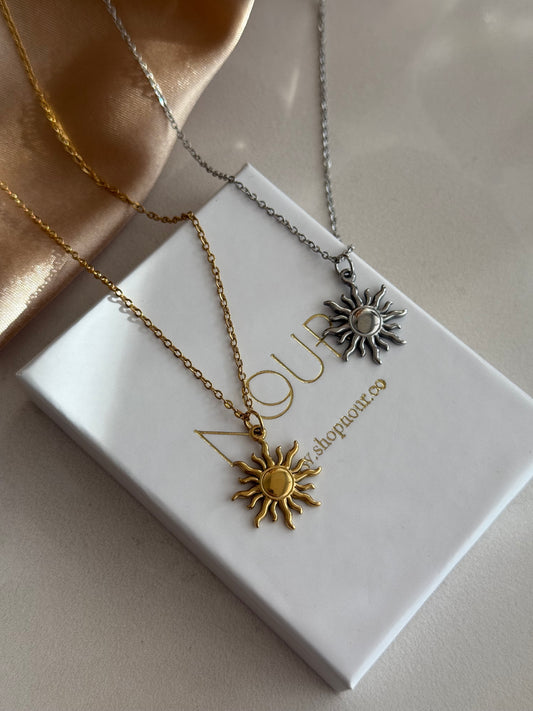 Çelik Güneş Kolye