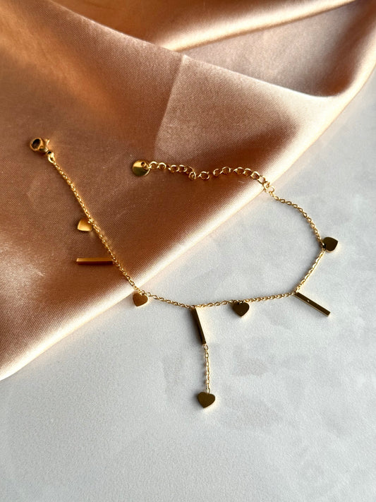 Çelik Sallantılı Kalpli Bileklik