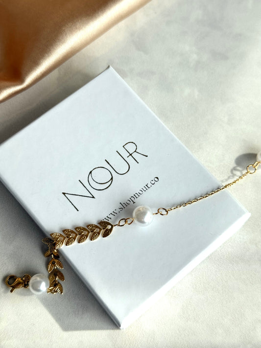 Çelik İnci Yaprak Bileklik