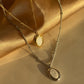 Steel Oval Mother of Pearl Necklace