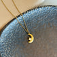 Steel Stone Crescent Necklace