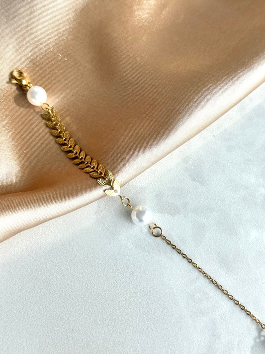 Çelik İnci Yaprak Bileklik