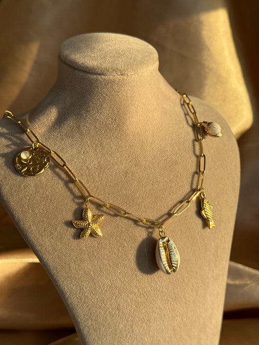 Çelik İstiridye Charm Kolye