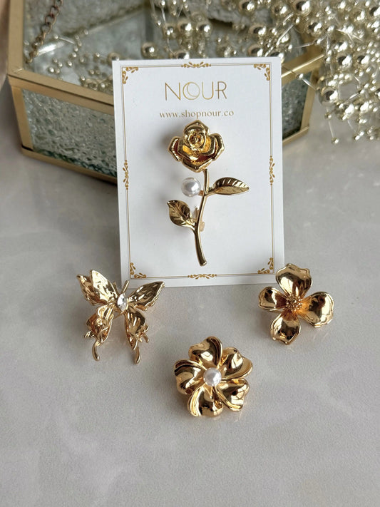 Mini İnci Çiçek Broş