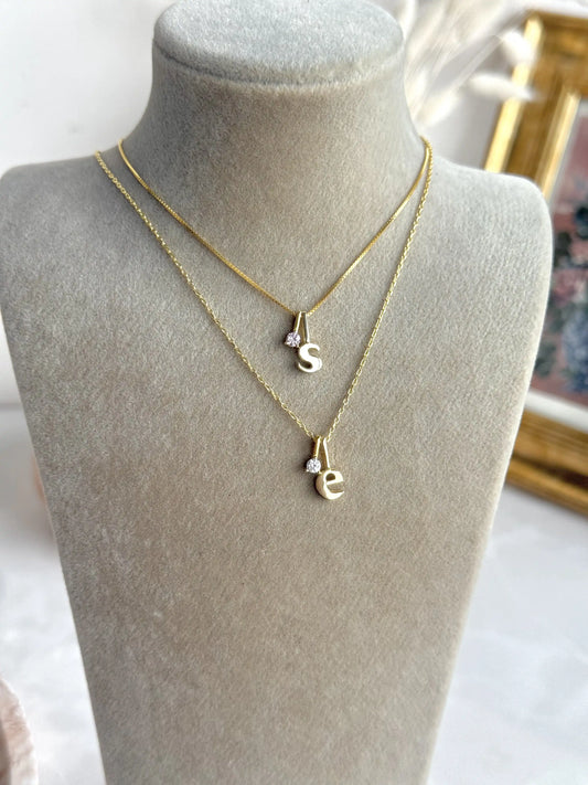 925 Gümüş | Mini Taşlı Doğum Ayı Harf Kolye