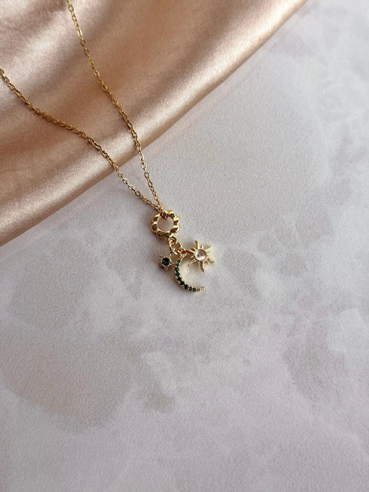 Hilal Yıldız Halka Charm Kolye