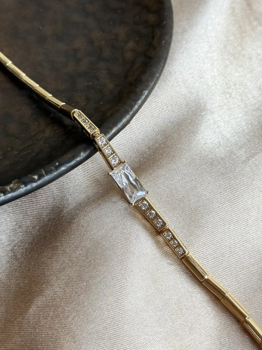 Baget Taşlı Bileklik 14 Ayar Özel Seri