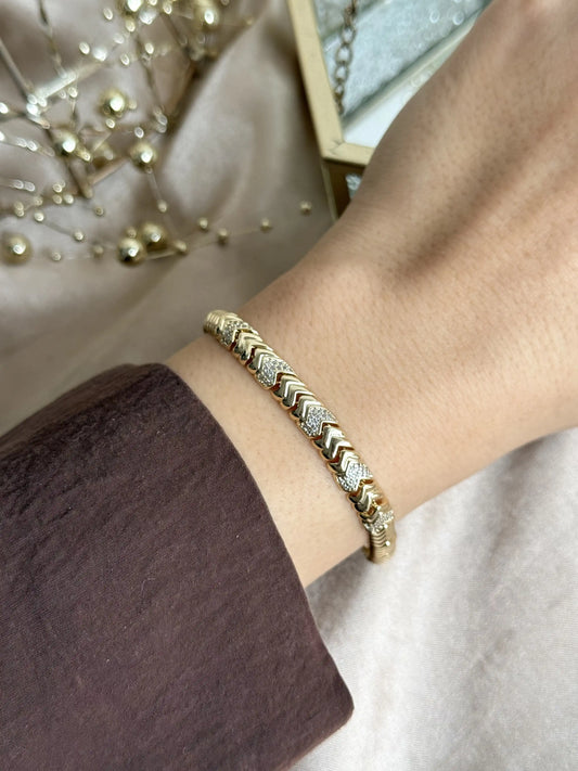 Trend Ok Kesim Zincir Bileklik 14 Ayar Özel Seri