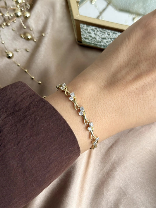 Taşlı Sarmaşık Bileklik 14 Ayar Özel Seri