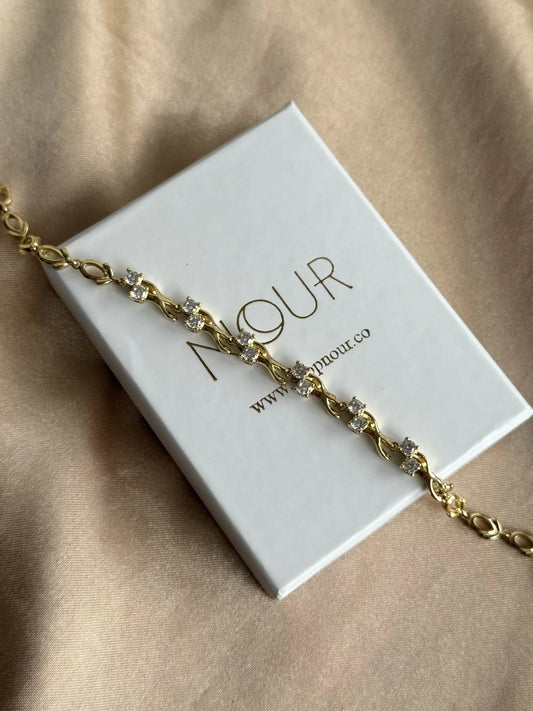 Taşlı Sarmaşık Bileklik 14 Ayar Özel Seri