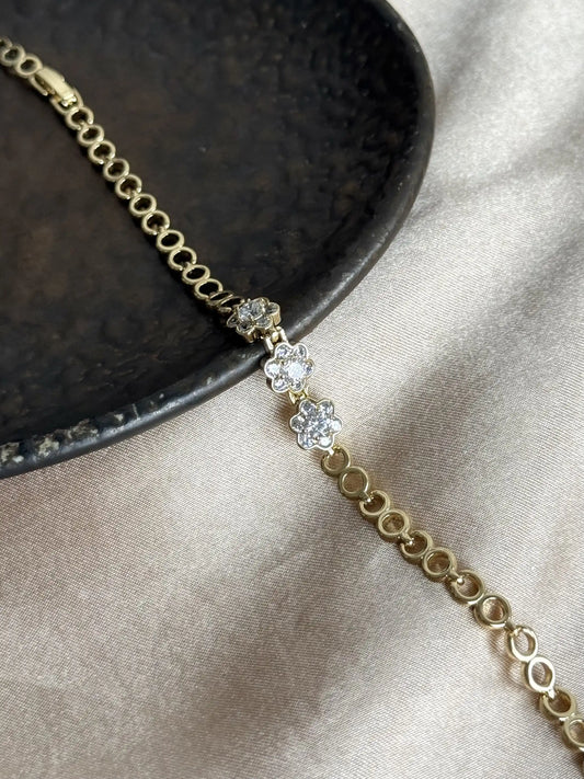 Üçlü Çiçek Bileklik 14 Ayar Özel Seri