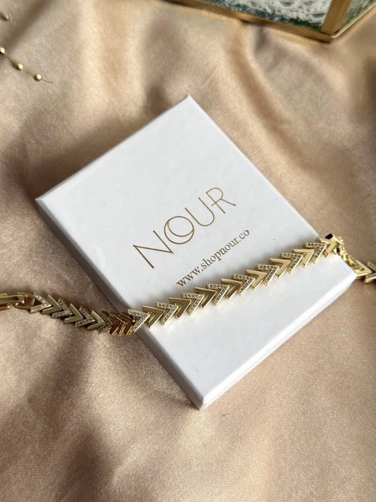 Taşlı Ok Bileklik 14 Ayar Özel Seri