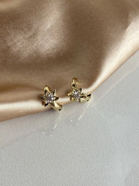 Yıldız Halka Küpe 14 Ayar Serisi