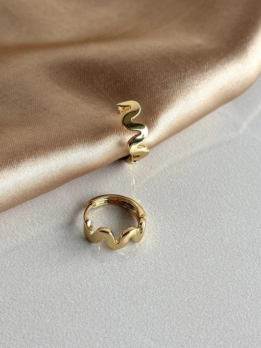 Zigzag Halka Küpe 14 Ayar Serisi