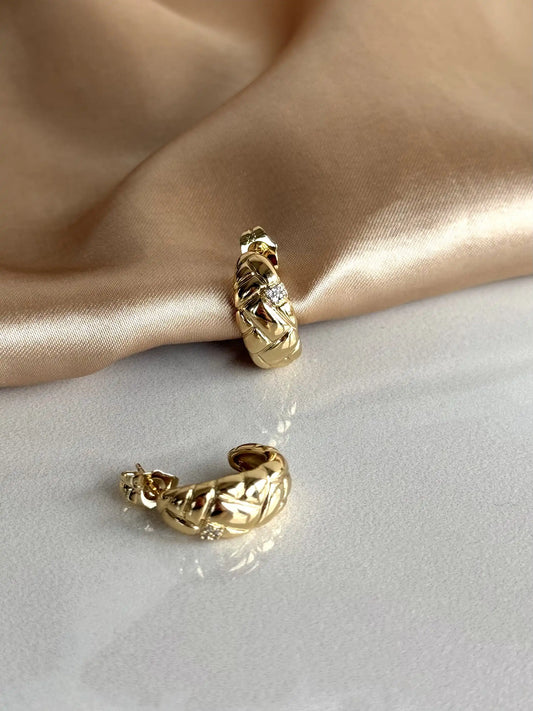 Dokulu Vintage Küpe 14 Ayar Serisi