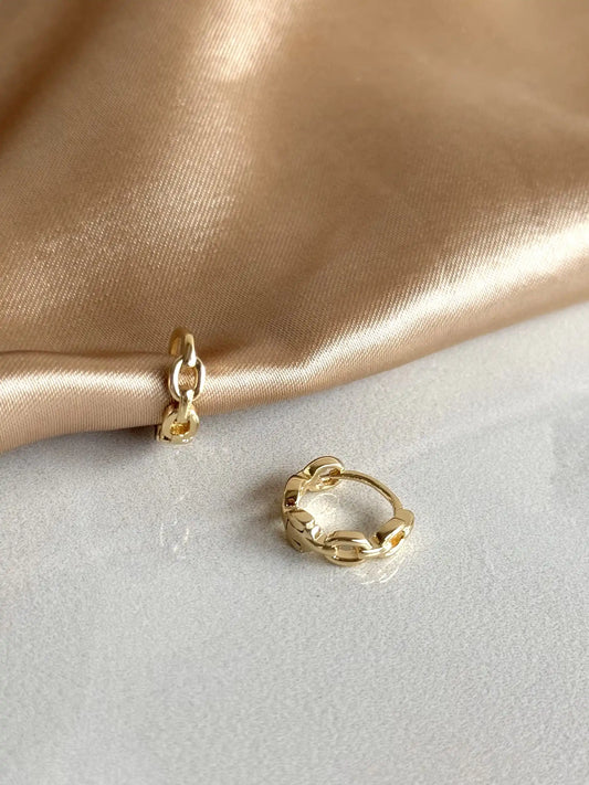 Zincir Halka 6'lı Set Küpe 14 Ayar Serisi