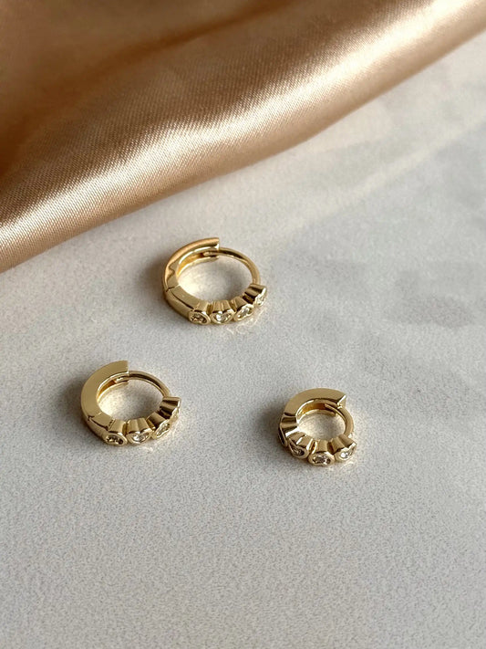 Minik Kalp Halka Küpe (3 Boy) 14 Ayar Serisi