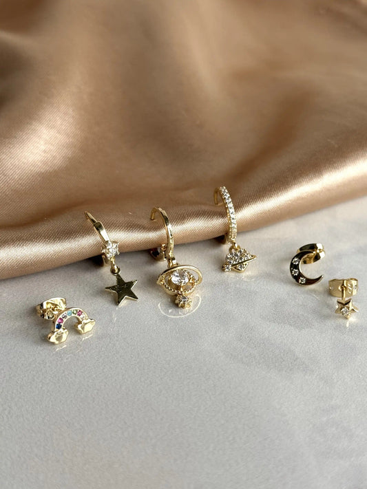 Gökyüzü 6'lı Set Küpe 14 Ayar Serisi