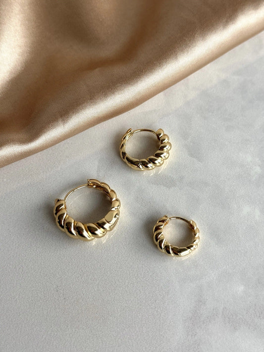 Bombe Sarmal Halka Küpe (3 Boy) 14 Ayar Serisi