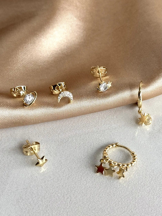 Gezegen 6'lı Set Küpe 14 Ayar Serisi