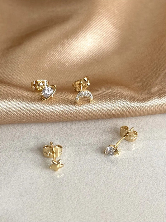 Gezegen 6'lı Set Küpe 14 Ayar Serisi