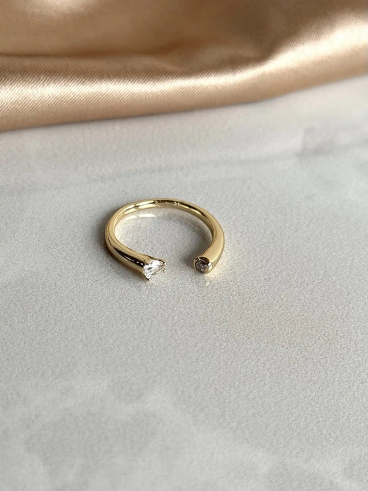 Vinatge İkili Taşlı Yüzük 14 Ayar Serisi