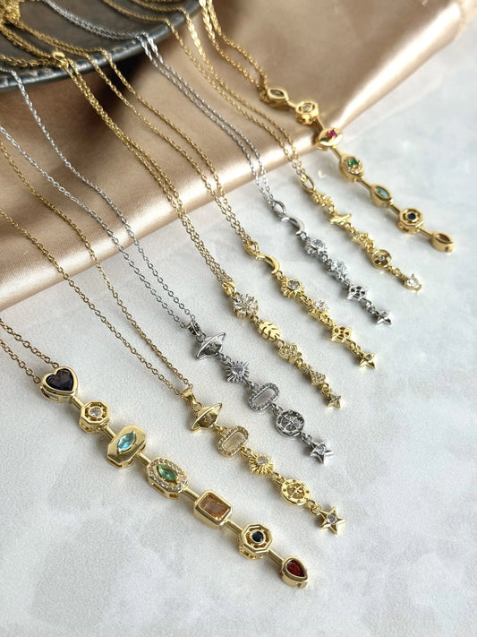 Gümüş Gezegen Yıldız Y Kolye