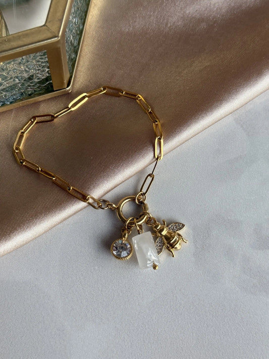 Ay Taşı Arı Charm Bileklik