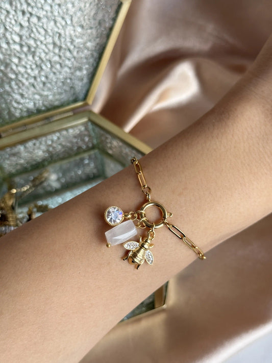 Ay Taşı Arı Charm Bileklik