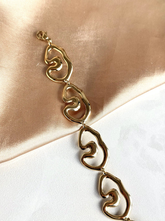 Çelik Asimetrik İri Bileklik