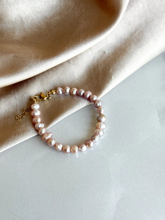 Minimal Pembe İnci Bileklik