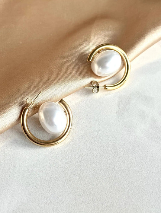 Çelik İnci Halka Küpe