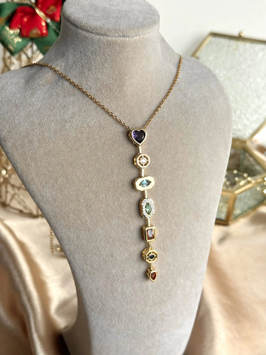 Kalpli Renkli Y Kolye