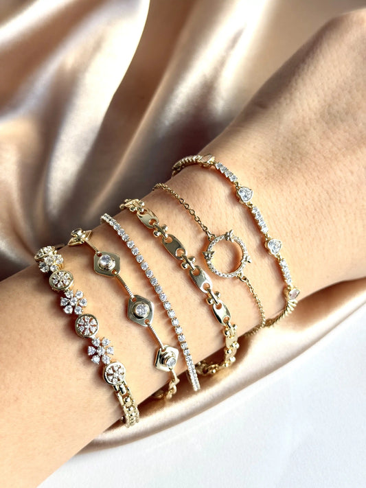 Kilit Zincir Trend Bileklik 14 Ayar Serisi