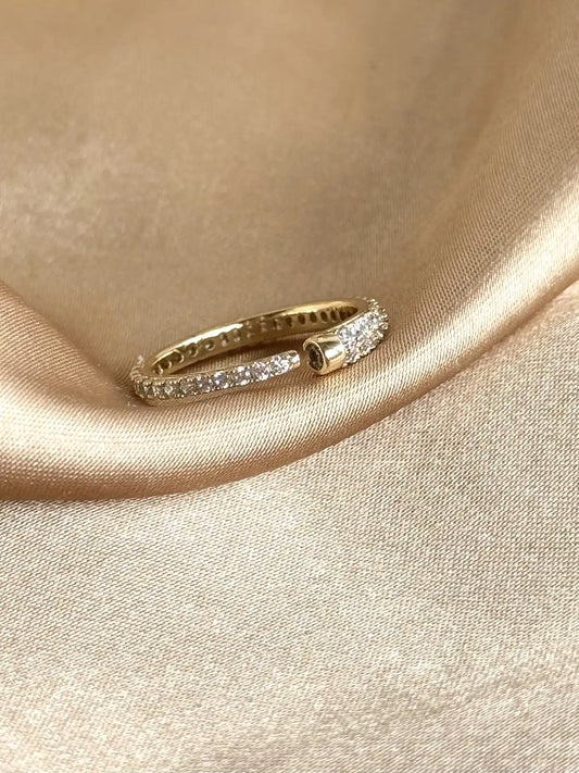 Minimal Tam Taşlı Yüzük 14 Ayar Serisi