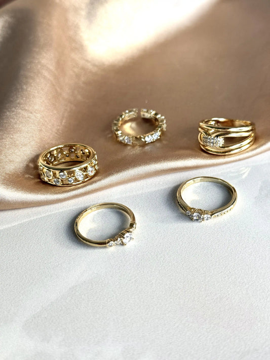 Taşlı Yıldız Yüzük 14 Ayar Serisi