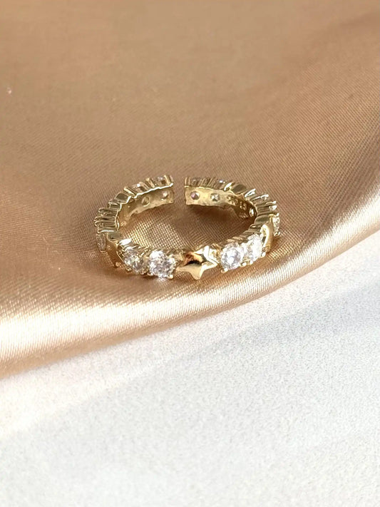 Taşlı Yıldız Yüzük 14 Ayar Serisi